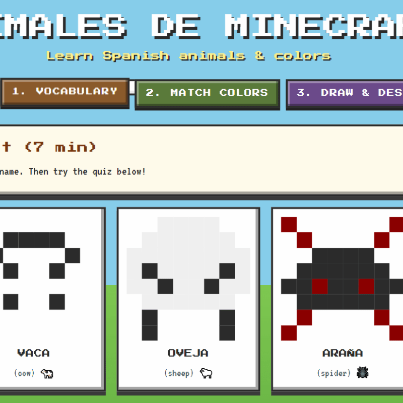 Fun Minecraft-Themed Spanish Learning for&nbsp;Kids